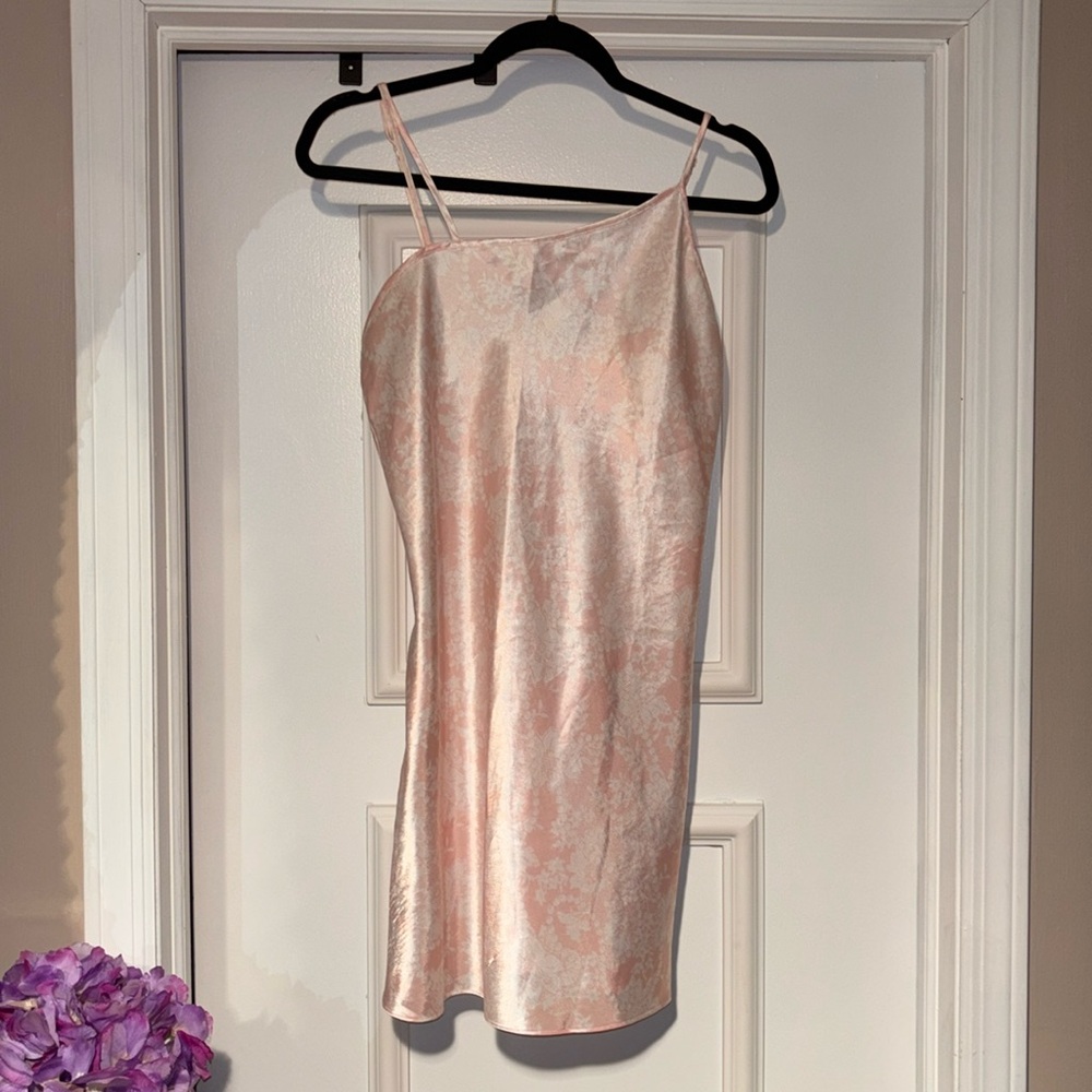 Avon Floral-Print Satin Nightgown/Slip - Small